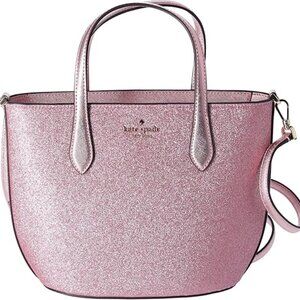 Kate Spade Pink Glitter Glimmer Satchel with Detachable Strap